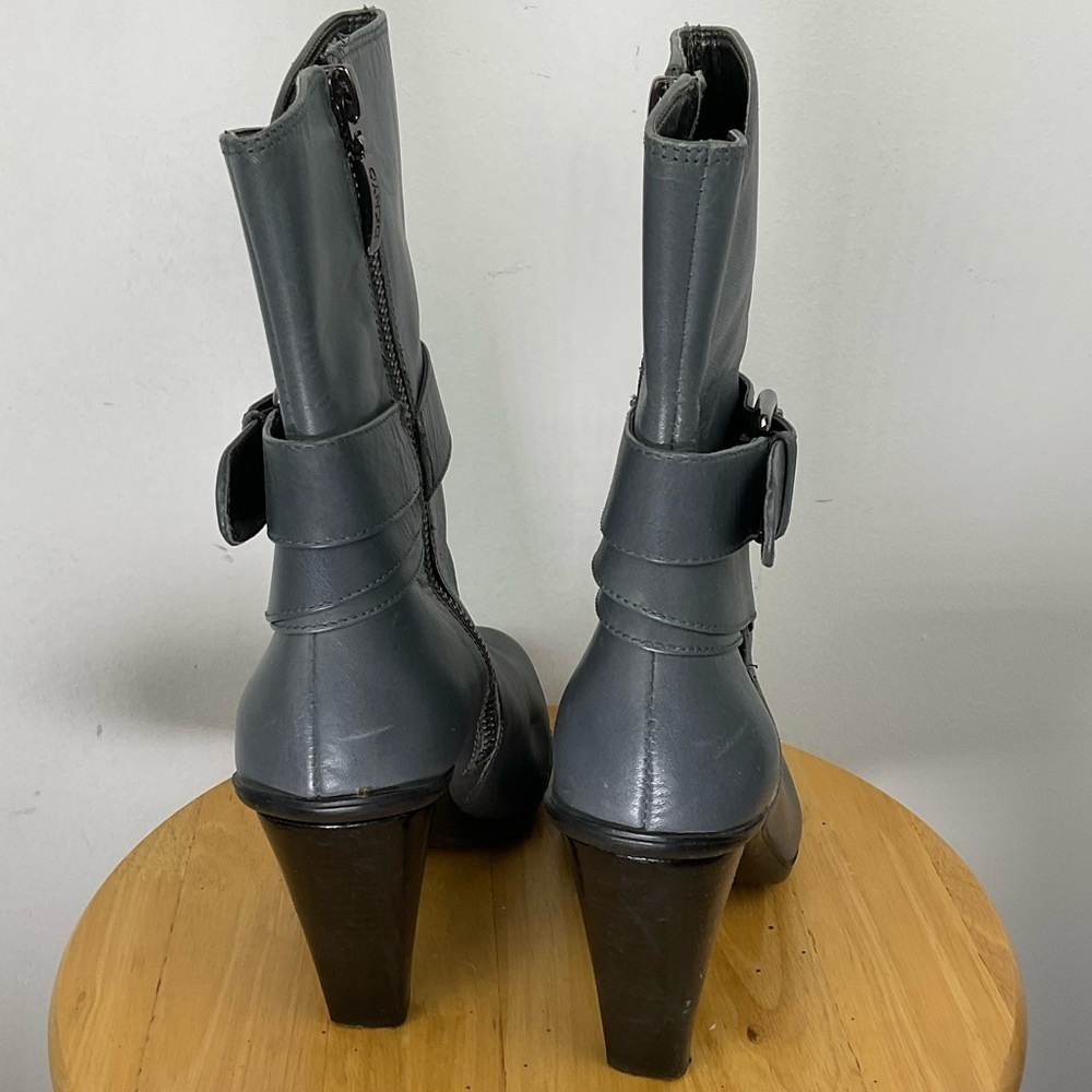 DKNYC Ankle Boots Heeled Booties Ardis Heather Grey Rounded Toe Women’s Size 6 - Picture 3 of 12